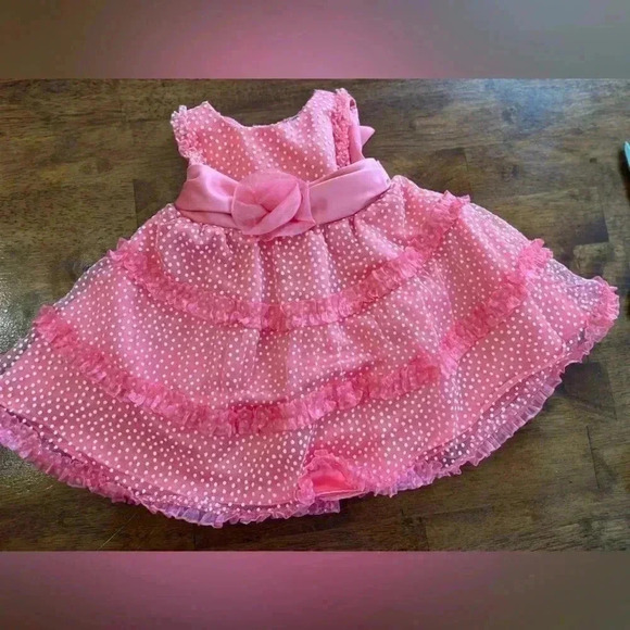 Rare Editions Other - Rare Editions coral dot dress size 12m